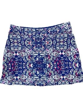 Tranquility Active Skirt Medium Athletic Skort Blue/White/Pink Print Pull On